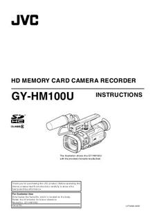 JVC GY HM100U manual. Camera Instructions.